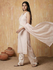 Pastel Pink Silk Designer Indo Western Style Dress