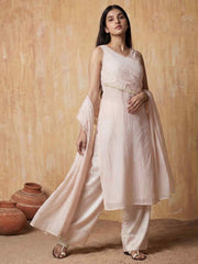 Pastel Pink Silk Designer Indo Western Style Dress