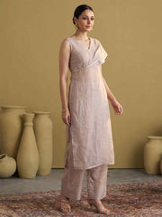 Lavender Silk Designer Indo Western Style Dress