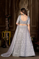 Embellished Cotton Semi-Stitched Lehenga and Unstitched Blouse and Dupatta