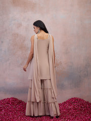 Women Embroidered Regular Sequinned Kurta with Sharara & With Dupatta
