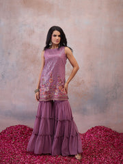 Women Ethnic Motifs Embroidered Regular Sequinned Kurta with Sharara & With Dupatta