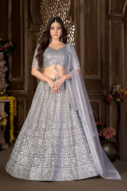 Embellished Cotton Semi-Stitched Lehenga and Unstitched Blouse and Dupatta