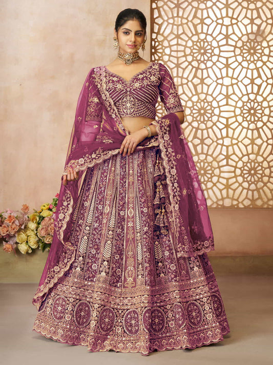 Radiant purple bridalLehenga