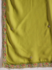 Women Floral Embroidered Thread Work Floral Georgette Kurta