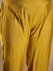 Floral Embroidered Zari Georgette Kurta with Trousers & Dupatta