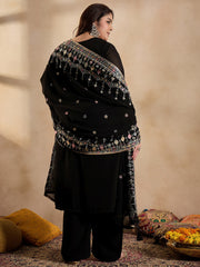 Ethnic Motifs Embroidered Thread Work Georgette Kurta with Palazzo & Dupatta