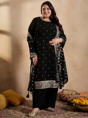Ethnic Motifs Embroidered Thread Work Georgette Kurta with Palazzo & Dupatta
