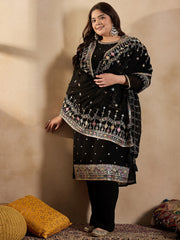Ethnic Motifs Embroidered Thread Work Georgette Kurta with Palazzo & Dupatta