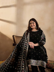 Ethnic Motifs Embroidered Thread Work Georgette Kurta with Palazzo & Dupatta