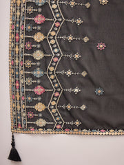 Ethnic Motifs Embroidered Thread Work Georgette Kurta with Palazzo & Dupatta