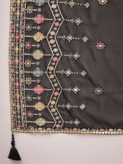 Ethnic Motifs Embroidered Thread Work Georgette Kurta with Palazzo & Dupatta
