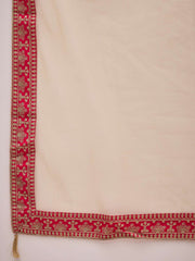 Tie-Up Neck Ethnic Motifs Embroidered Straight Kurta with Trouser & Dupatta