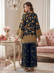 Bohemian Silk Printed Tunic with Trousers