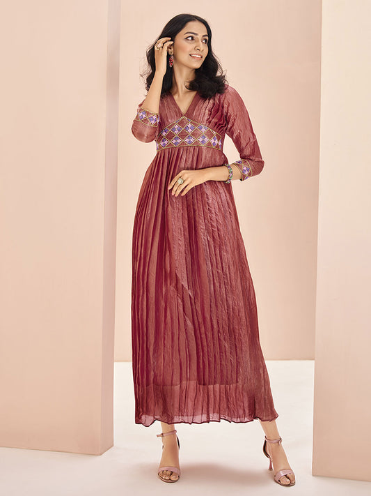 Red Embroiders Kurta