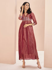 Red Embroiders Kurta