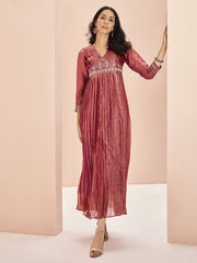 Red Embroiders Kurta