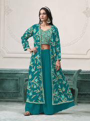 Rama Embroidered Jacket Style Sharara Suit