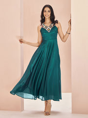 Women Embroidered Thread Work Ethnic Dress