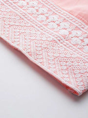 Floral Embroidered Regular Chikankari Kurta with Palazzos & With Dupatta