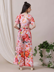 Girls Printed Top With Palazzos Set