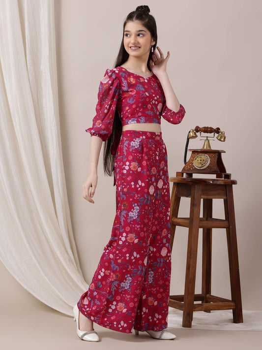 Girls Printed Top with Palazzos