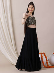 Girls Embroidered Sequinned Ready to Wear Lehenga