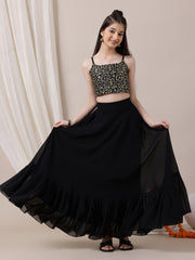 Girls Embroidered Sequinned Ready to Wear Lehenga