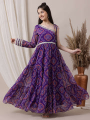 Girls Ethnic Motifs Printed Ethnic Dresses