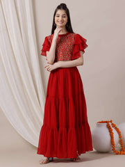 Girls Embroidered Sequinned Ready to Wear Lehenga