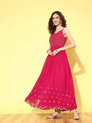 Women Embroidered Georgette Kurta