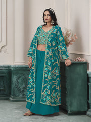 Rama Embroidered Jacket Style Sharara Suit