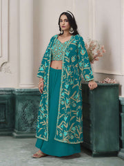 Rama Embroidered Jacket Style Sharara Suit