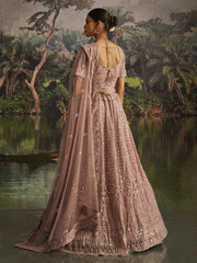 Mauve Soft Net Zarkan & Sequins Embroidered Bridesmaid Lehenga