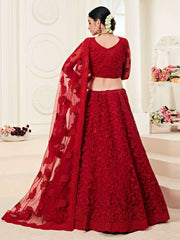 Bridal Heritage Red Heavy Embroidered Lehenga Choli