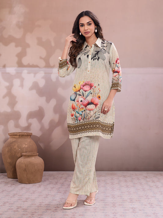 Printed Tunic With Trousers Co-Ords