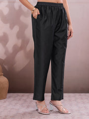 Women Ethnic Motifs Printed Regular Thread Work Chanderi Cotton Kurta with Trousers & With Dupatta