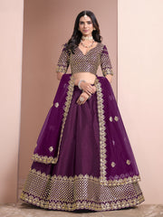 Purple Color Embroidered Lehenga Choli