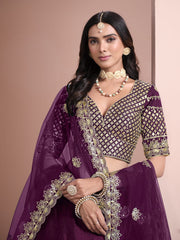 Purple Color Embroidered Lehenga Choli