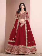 Red Color Embroidered Lehenga Choli