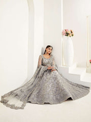 Bridal Heritage Beautiful Net Heavy Embroidered Lehenga In Grey