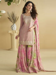 Pink Festive Wear Gharara Suit