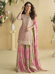 Pink Festive Wear Gharara Suit