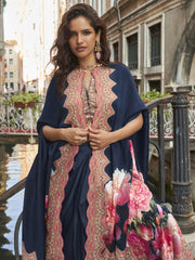 Ethnic Blue Crepe Silk Salwar Suit