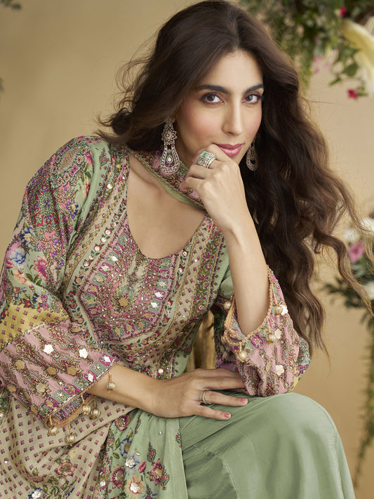 Mystical Multi Colour Crepe Silk Salwar Suit