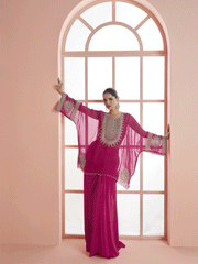Pink Indo Western Style Designer Party Sharara Suit
