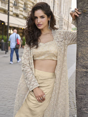 Indo Western Cream Jacket and Dhoti Style Dress
