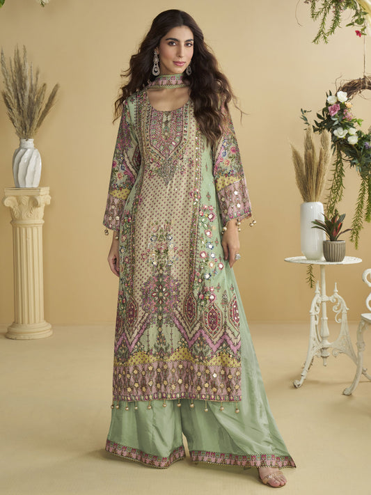 Mystical Multi Colour Crepe Silk Salwar Suit
