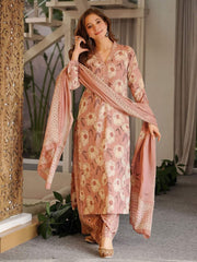 Peach Causul Wear Cottan Kurta Set