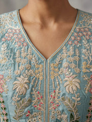 Pink Chinon Embroidered Sharara Suit